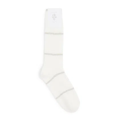 Eleventy Cotton-blend Stripe Socks In Multi