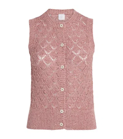 Eleventy Cotton-linen-blend Sequinned Cardigan In Multi