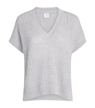 Eleventy Cotton-silk Short-sleeve Sweater In Multi