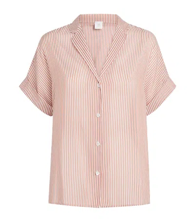 Eleventy Cotton-silk Striped Shirt In Pink