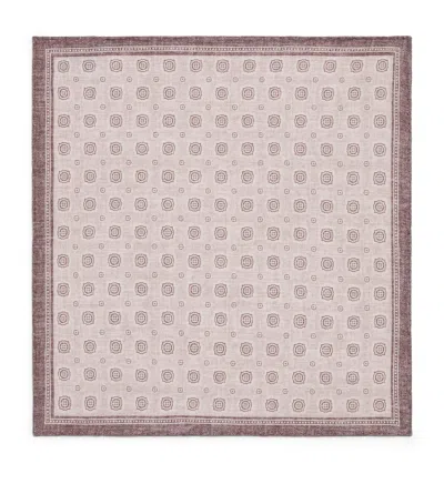 Eleventy Cotton-wool Geometric Pocket Square In Pink