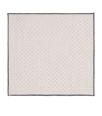 Eleventy Cotton-wool Geometric Pocket Square In Neutral