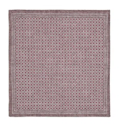 Eleventy Cotton-wool Geometric Pocket Square In Brown