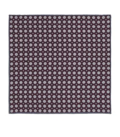 Eleventy Cotton-wool Geometric Pocket Square In Purple