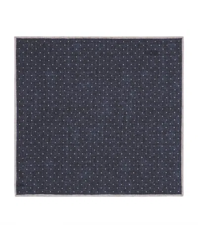 Eleventy Cotton-wool Pocket Square In Blue