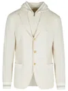 Eleventy Long-sleeved Knitted Cardigan In Beige
