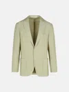 Eleventy Cream Cotton Blend Blazer In Green