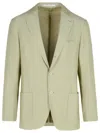 Eleventy Cream Cotton Blend Blazer Men In Green