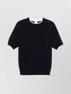 Eleventy Crew Neck Honeycomb T-shirt Ribbed Hem