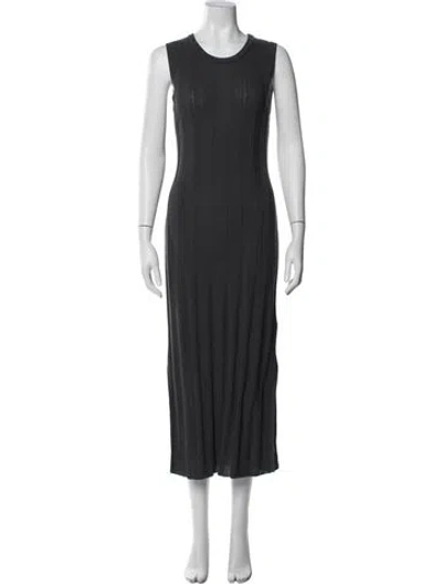 Pre-owned Eleventy Crew Neck Long Dress In Grey