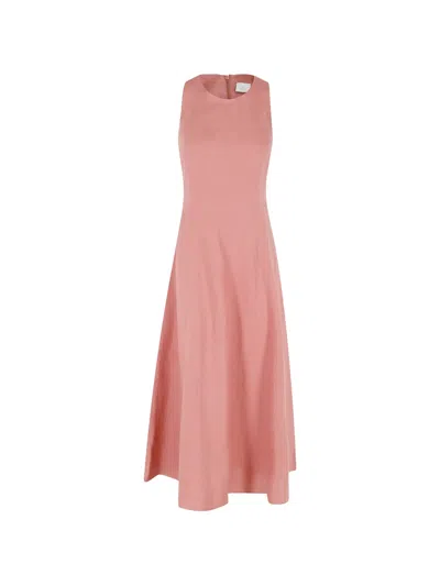 Eleventy Crew-neck Maxi Dress In Pink