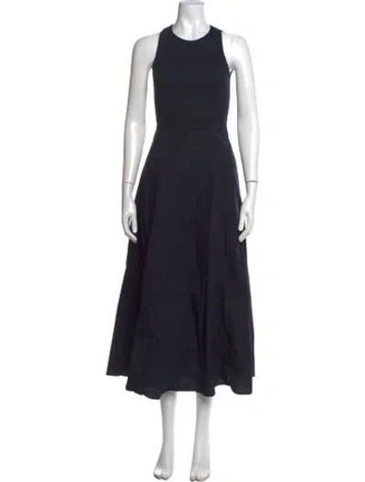 Pre-owned Eleventy Crew Neck Midi Length Dress In Blue