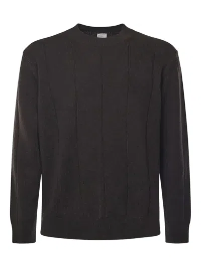 Eleventy Crew-neck Ribbed Sweater In Blue