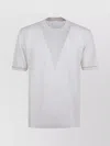 Eleventy White Linen Short-sleeved Sweater With Design