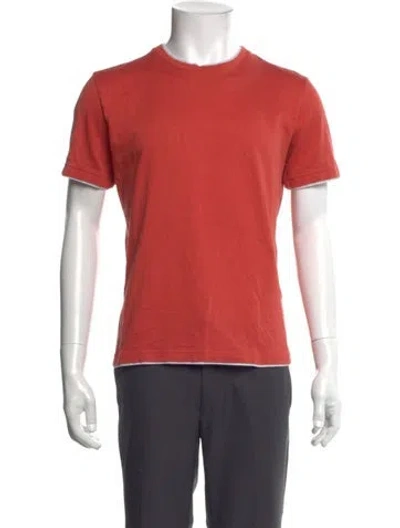 Pre-owned Eleventy Crew Neck Short Sleeve T-shirt In Orange