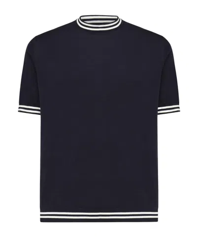 Eleventy Crew Neck Short-sleeved Sweater In Multi