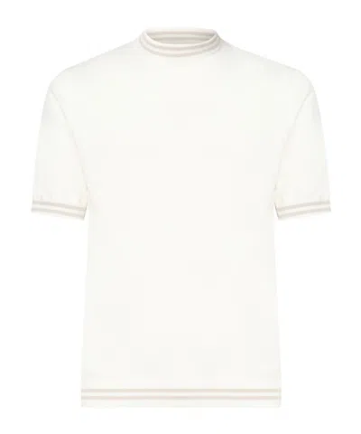 Eleventy Ribbed-trim Short-sleeve Sweater In White