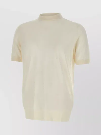 Eleventy Crew Neck Silk T-shirt In White