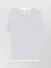 Eleventy Crew Neck Striped Detail T-shirt