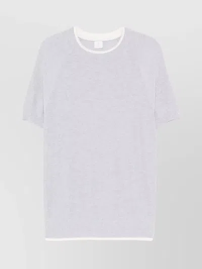 ELEVENTY CREW NECK STRIPED DETAIL T-SHIRT