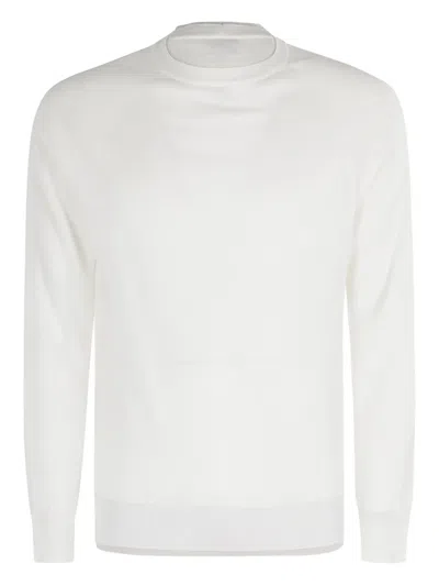 Eleventy Crew-neck Sweater In White