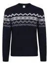 Eleventy Patterned Crew-neck Sweater With Geometric Motifs In Blue