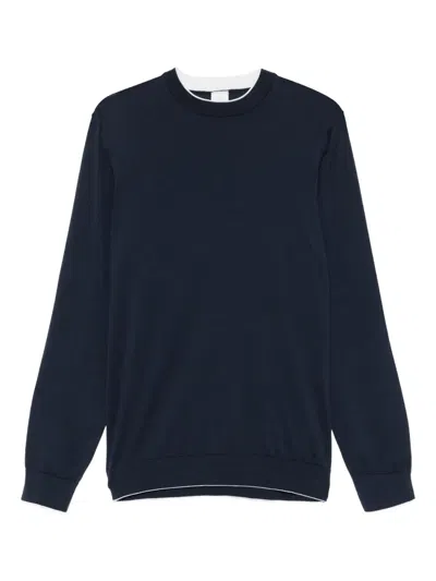 Eleventy Crew Neck Sweater In Blue
