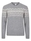 Eleventy Heathered Grey Crew-neck Cashmere Blend Sweater In Gray