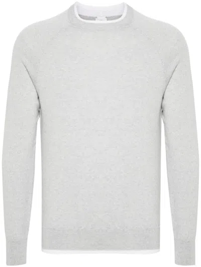 Eleventy Crew-neck Sweater In Grigio Chiaro Avorio