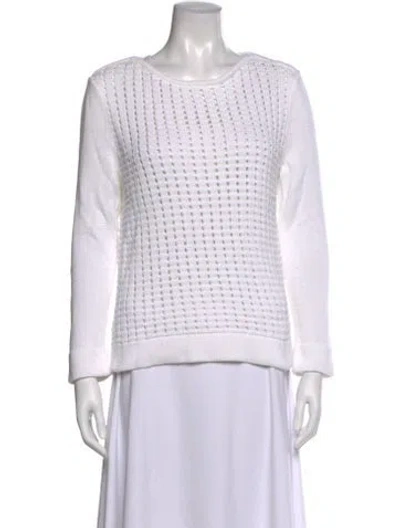 Pre-owned Eleventy Crew Neck Sweater In White