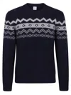 Eleventy Patterned Crew-neck Sweater With Geometric Motifs In Blue