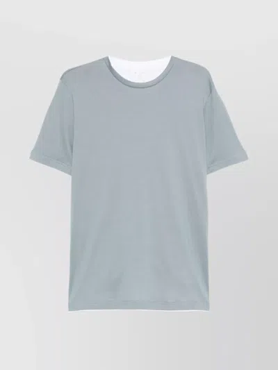Eleventy Crew Neck T-shirt Contrasting Edge In Gray