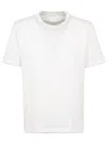 Eleventy Hem And Collar Contrast T-shirt In Bianco_ Grigio Chiaro