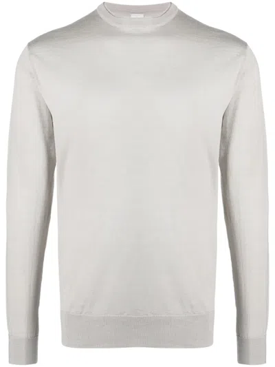 Eleventy Crew Neck Wool-blend Jumper In Grey