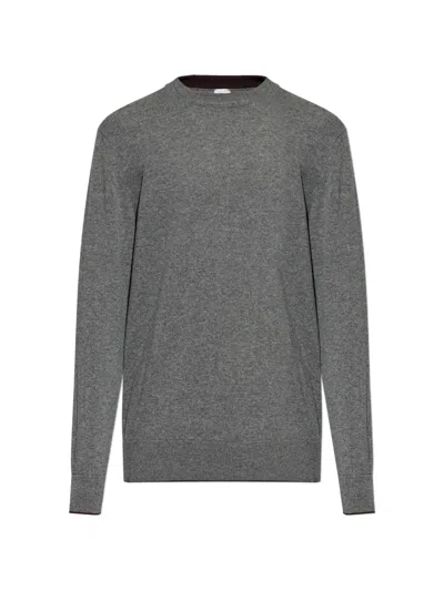 Eleventy Crew-neck Cashmere Sweater In Gray