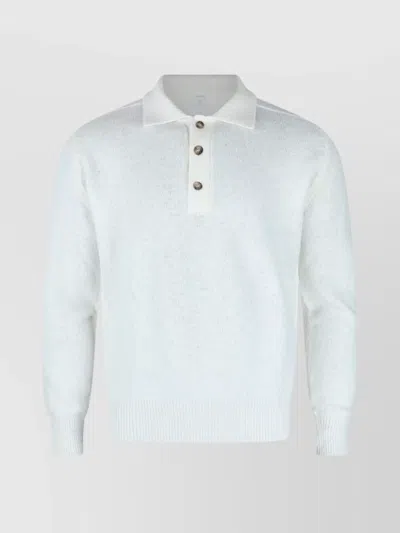 ELEVENTY CREWNECK COLLARED RIBBED CUFFS