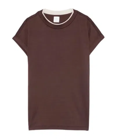 Eleventy Crew-neck Cotton T-shirt In Brown