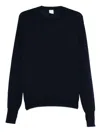 Eleventy Ribbed Crewneck Raglan Sweater With Long Sleeves In Blue