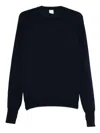 Eleventy Ribbed Crewneck Raglan Sweater With Long Sleeves In Blue