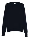 Eleventy Ribbed Crewneck Raglan Sweater With Long Sleeves In Blue