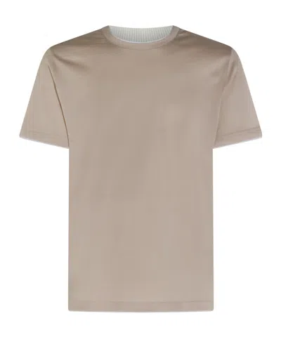 Eleventy Layered-effect Short-sleeve T-shirt In Brown