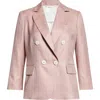Eleventy Wool-silk-linen Double-breasted Blazer In Rose