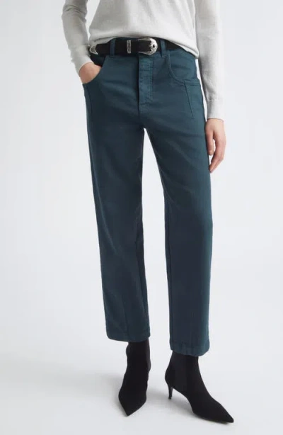 Eleventy Crop Straight Leg Jeans In Blue