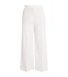 Eleventy Cropped Wide-leg Tailored Trousers In White