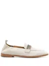 Eleventy Crystal-embellished Loafers In Neutrals