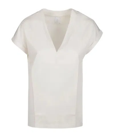 Eleventy Cuffed T-shirt In White