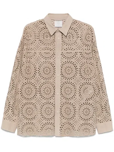 Eleventy Cut-out Shirt In Neutrals