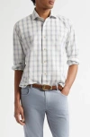 Eleventy Dandy Plaid Cotton & Linen Button-up Shirt In Light Melange Grey