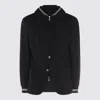 Eleventy Hooded Blazer With Front Pockets And Striped Trim
