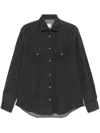 Eleventy Dark Grey Cotton Shirt In Grey
